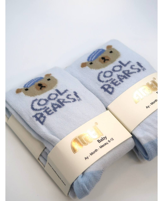 Колготи ARTI весна-осінь для хлопчиків 300372 котон Cool Bears блакитний 6-12(р) 