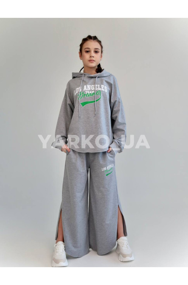 Костюм спортивний HAYKIDS для дівчат весна/осінь 2574 з котону чорний Los Angeles 140(р)