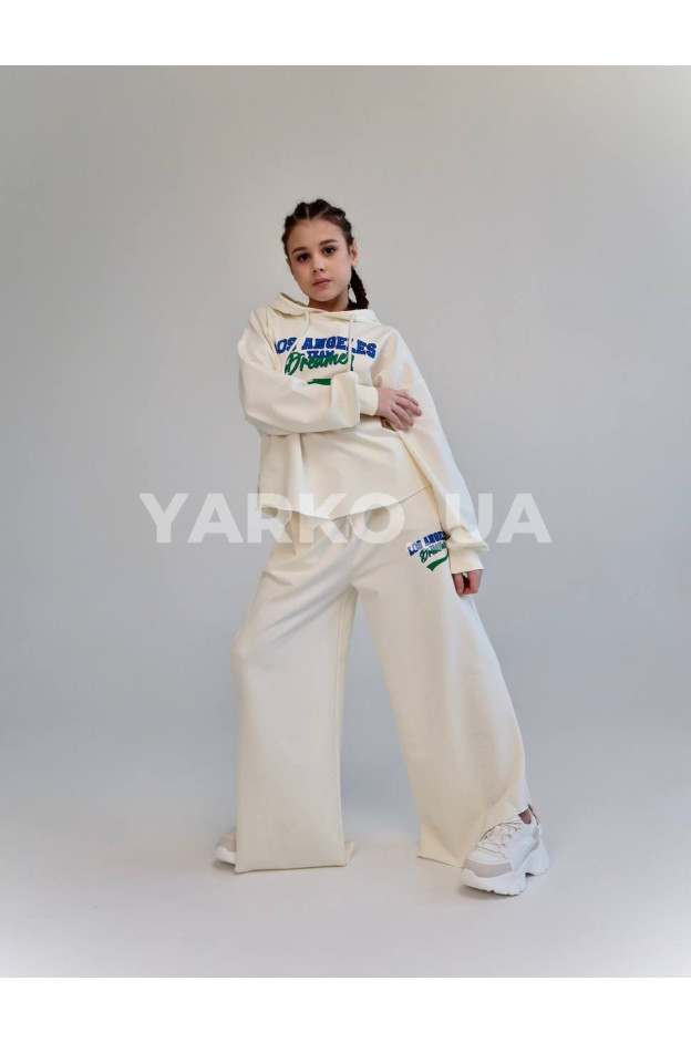 Костюм спортивний HAYKIDS для дівчат весна/осінь 2574 з котону чорний Los Angeles 140(р)