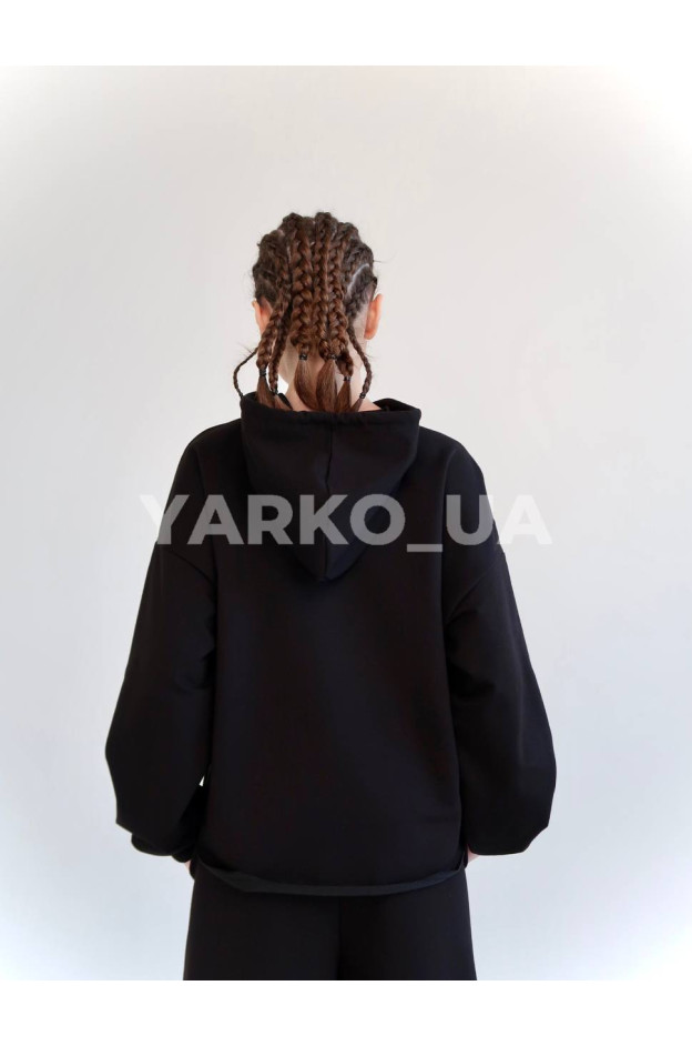 Костюм спортивний HAYKIDS для дівчат весна/осінь 2574 з котону чорний Los Angeles 140(р)