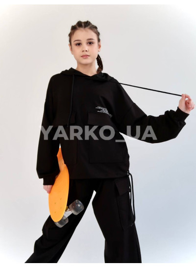 Костюм спорт HAYKIDS весна-осінь uni. 2585 котон кишені чорний 140(р) 