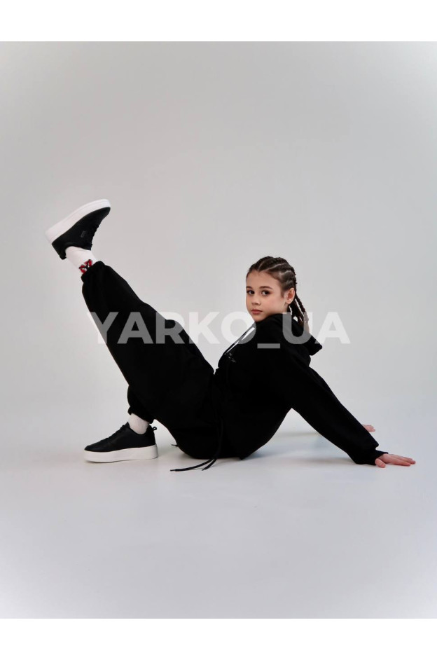 Костюм спорт HAYKIDS весна-осінь uni. 2585 котон кишені чорний 146(р) 