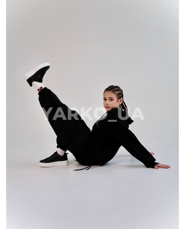 Костюм спорт HAYKIDS весна-осінь uni. 2585 котон кишені чорний 146(р) 