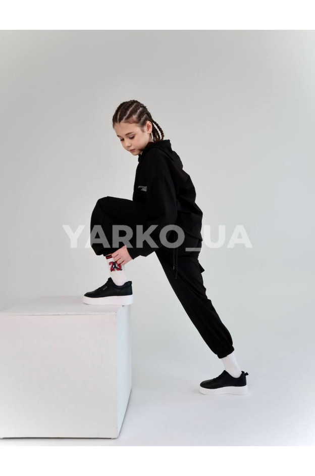 Костюм спорт HAYKIDS весна-осінь uni. 2585 котон кишені чорний 146(р) 