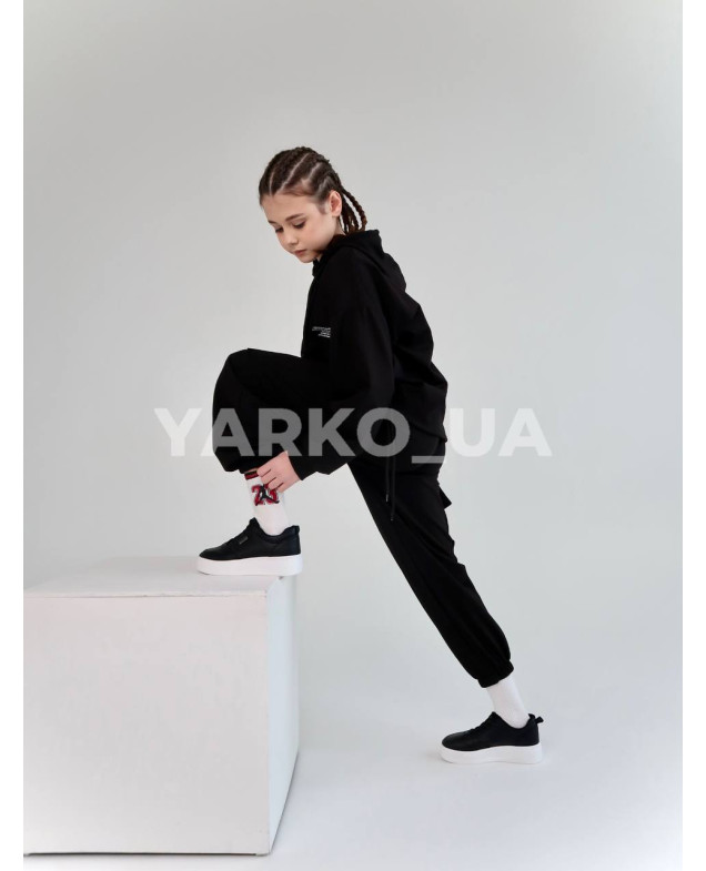 Костюм спорт HAYKIDS весна-осінь uni. 2585 котон кишені чорний 146(р) 