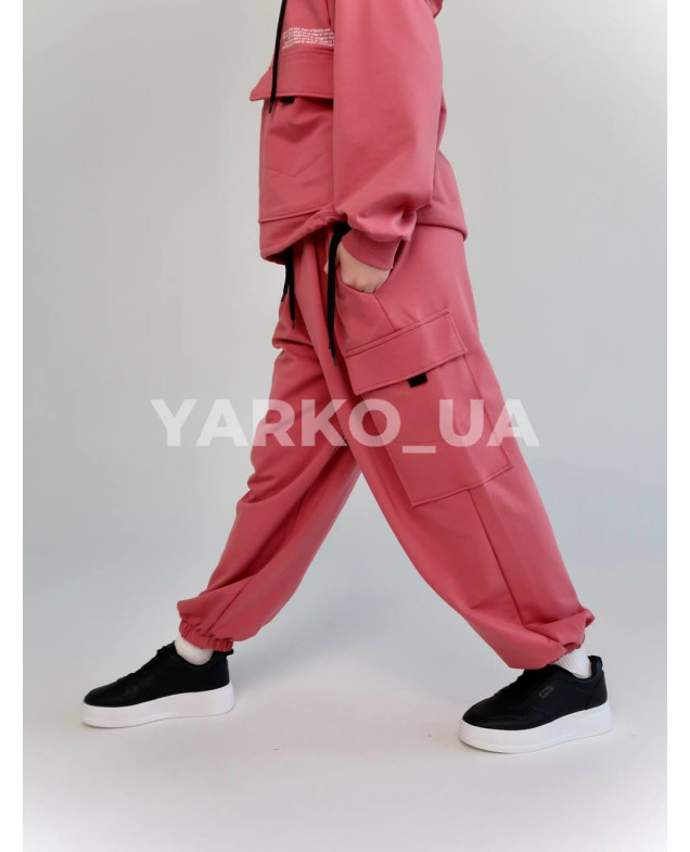 Костюм спорт HAYKIDS весна-осінь для дівчат 2585 котон кишені пудра 164(р) 