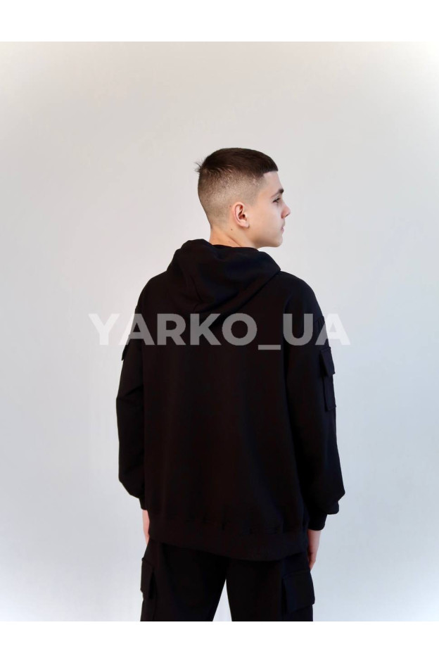 Костюм спортивний HAYKIDS uni весна/осінь 1252 з котону чорний Fun Fact 146(р)