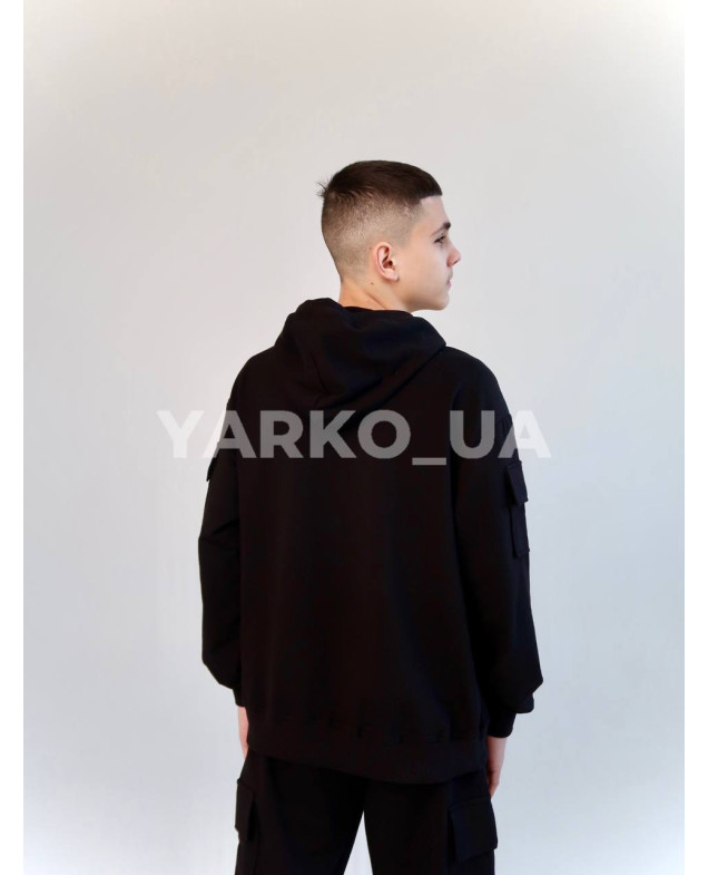 Костюм спортивний HAYKIDS uni весна/осінь 1252 з котону чорний Fun Fact 146(р)