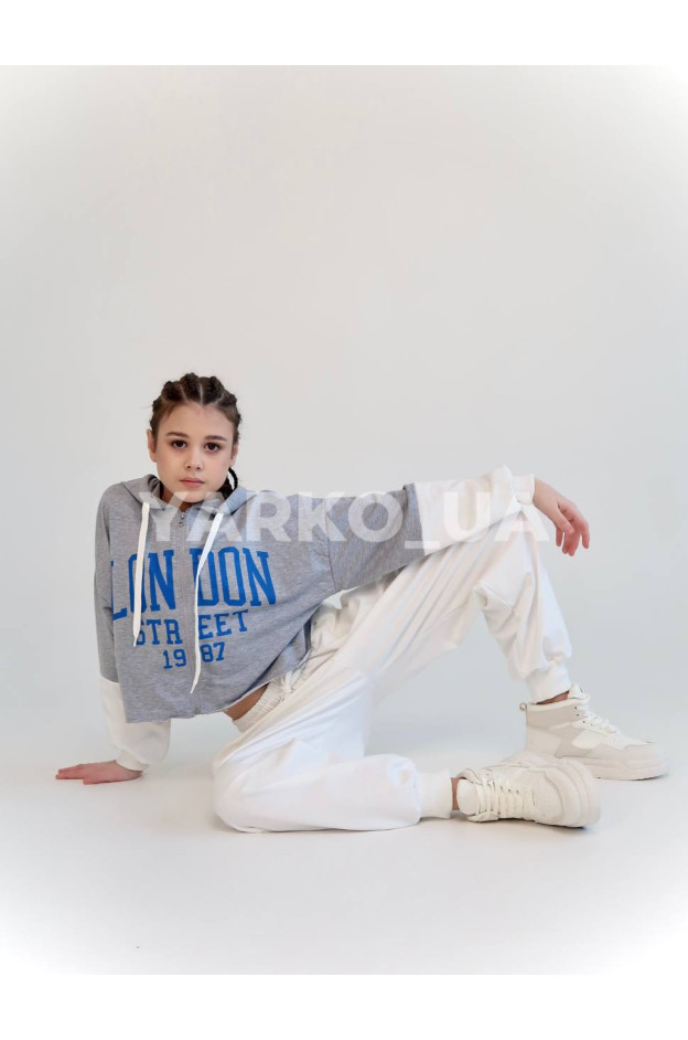 Костюм спортивний HAYKIDS для дівчат весна/осінь 2575 з котону чорний/білий London 146(р)
