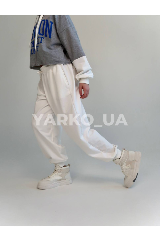 Костюм спортивний HAYKIDS для дівчат весна/осінь 2575 з котону сірий/білий London 152(р)