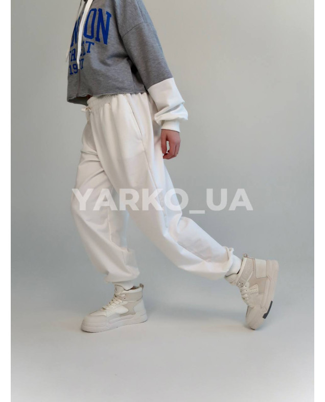 Костюм спортивний HAYKIDS для дівчат весна/осінь 2575 з котону сірий/білий London 152(р)