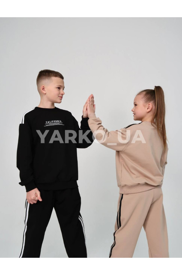 Костюм спортивний HAYKIDS uni весна/осінь 1239 з котону чорний California 128(р)