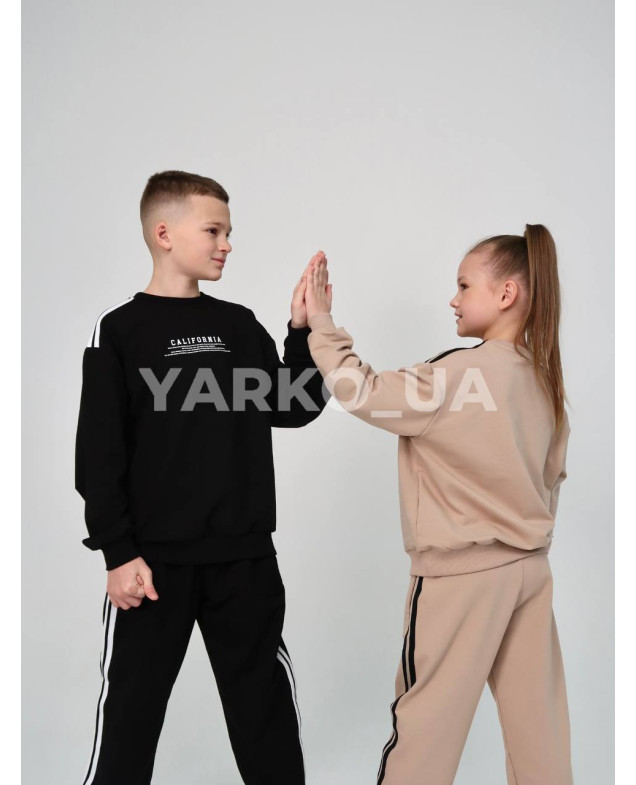 Костюм спортивний HAYKIDS uni весна/осінь 1239 з котону чорний California 128(р)