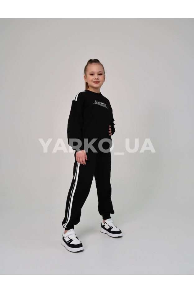 Костюм спортивний HAYKIDS uni весна/осінь 1239 з котону чорний California 128(р)