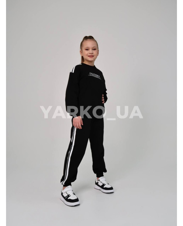 Костюм спортивний HAYKIDS uni весна/осінь 1239 з котону чорний California 128(р)