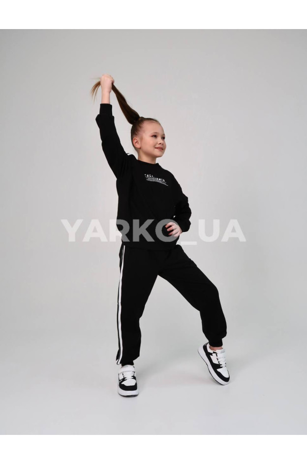 Костюм спортивний HAYKIDS uni весна/осінь 1239 з котону чорний California 128(р)
