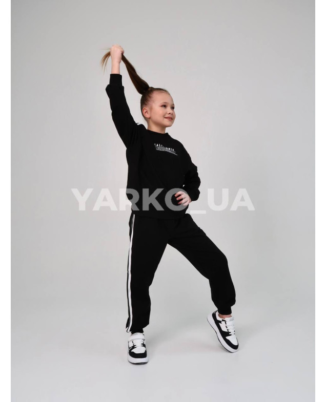 Костюм спортивний HAYKIDS uni весна/осінь 1239 з котону чорний California 128(р)