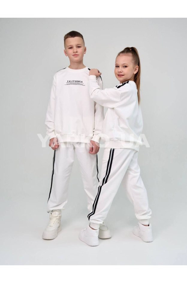 Костюм спортивний HAYKIDS uni весна/осінь 1239 з котону білий California 128(р)