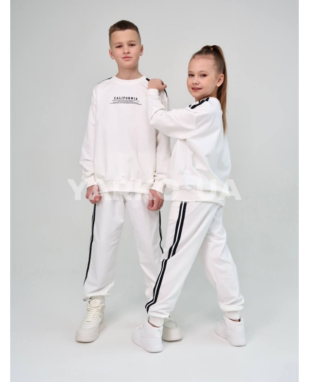 Костюм спортивний HAYKIDS uni весна/осінь 1239 з котону білий California 128(р)