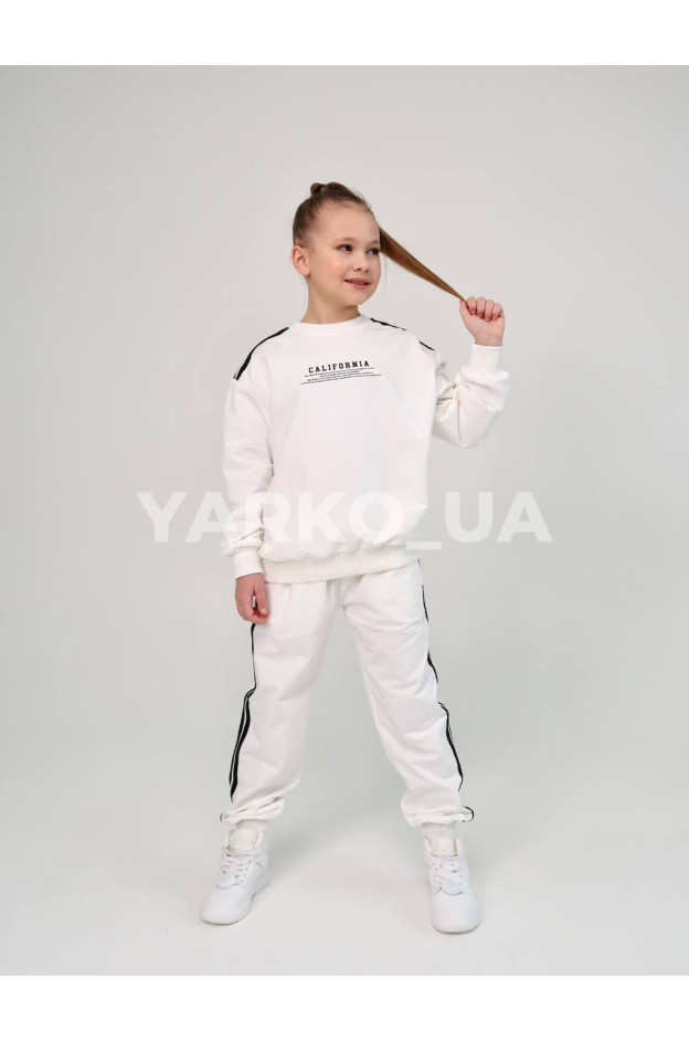 Костюм спортивний HAYKIDS uni весна/осінь 1239 з котону білий California 128(р)