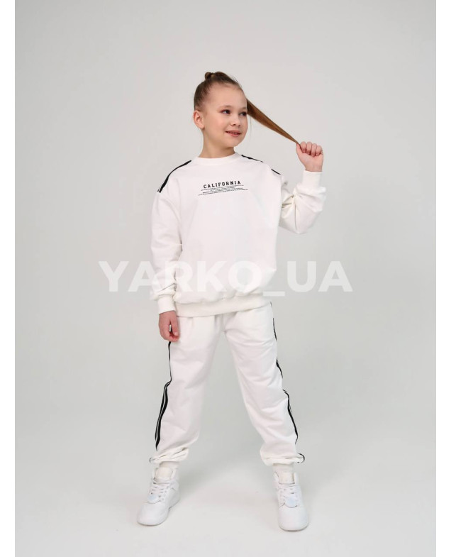 Костюм спортивний HAYKIDS uni весна/осінь 1239 з котону білий California 128(р)