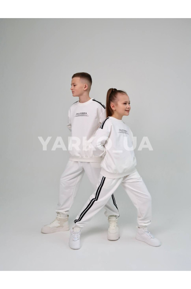 Костюм спортивний HAYKIDS uni весна/осінь 1239 з котону білий California 128(р)