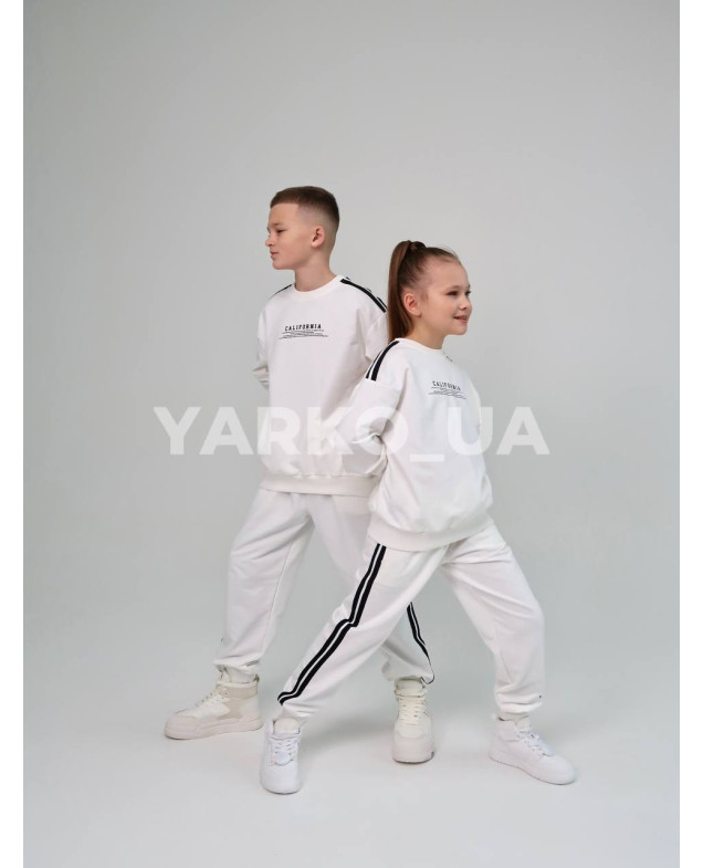 Костюм спортивний HAYKIDS uni весна/осінь 1239 з котону білий California 128(р)