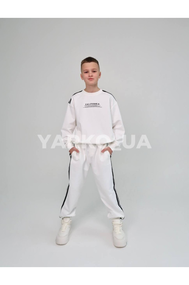 Костюм спортивний HAYKIDS uni весна/осінь 1239 з котону білий California 128(р)
