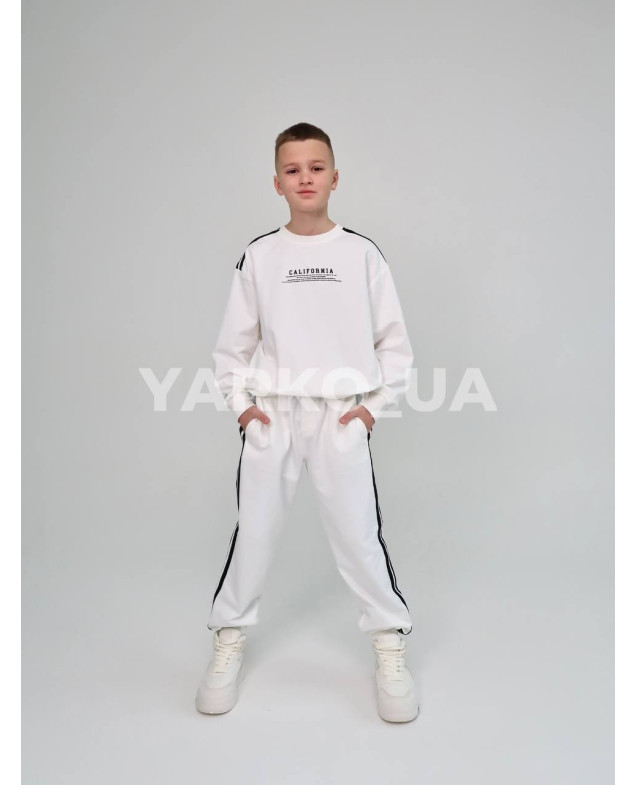 Костюм спортивний HAYKIDS uni весна/осінь 1239 з котону білий California 128(р)