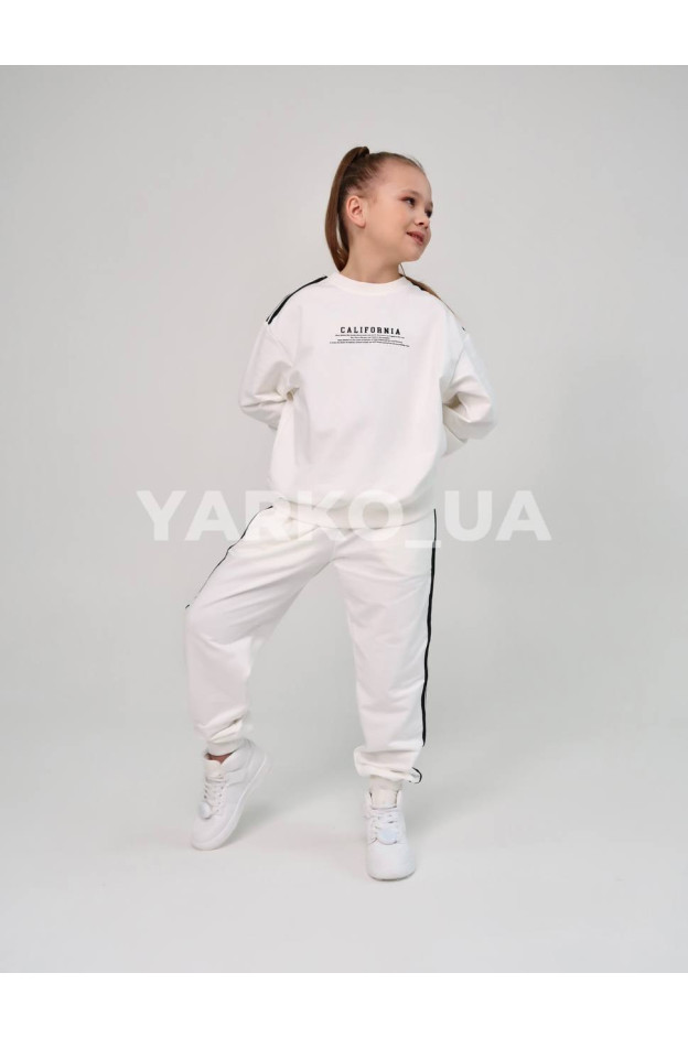 Костюм спортивний HAYKIDS uni весна/осінь 1239 з котону білий California 128(р)