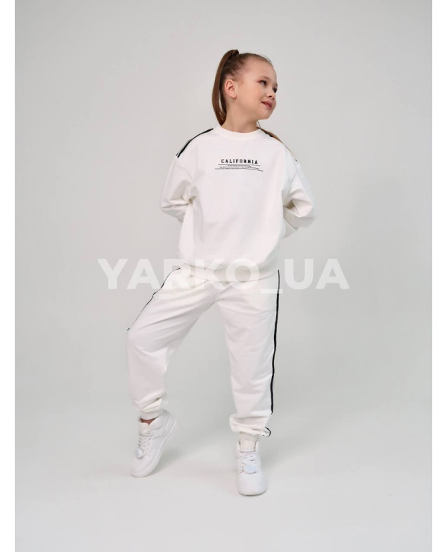 Костюм спортивний HAYKIDS uni весна/осінь 1239 з котону білий California 128(р)