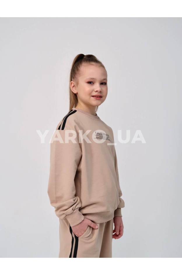Костюм спортивний HAYKIDS uni весна/осінь 1239 з котону бежевий California 128(р)