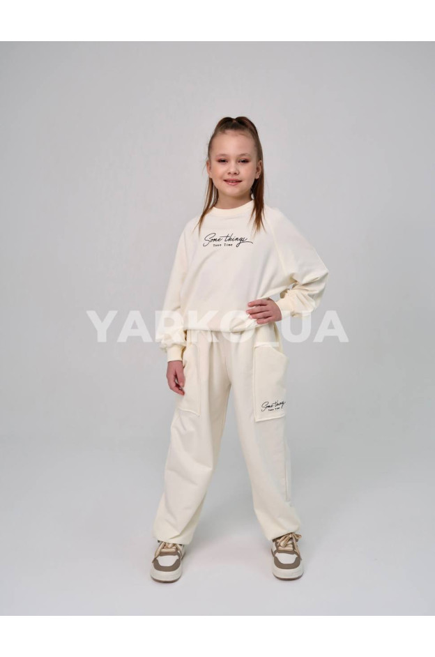 Костюм спортивний HAYKIDS для дівчат весна/осінь 2581 з котону пудра Some things 116(р)