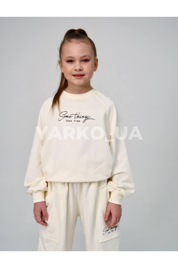 Костюм спортивний HAYKIDS для дівчат весна/осінь 2581 з котону пудра Some things 116(р)