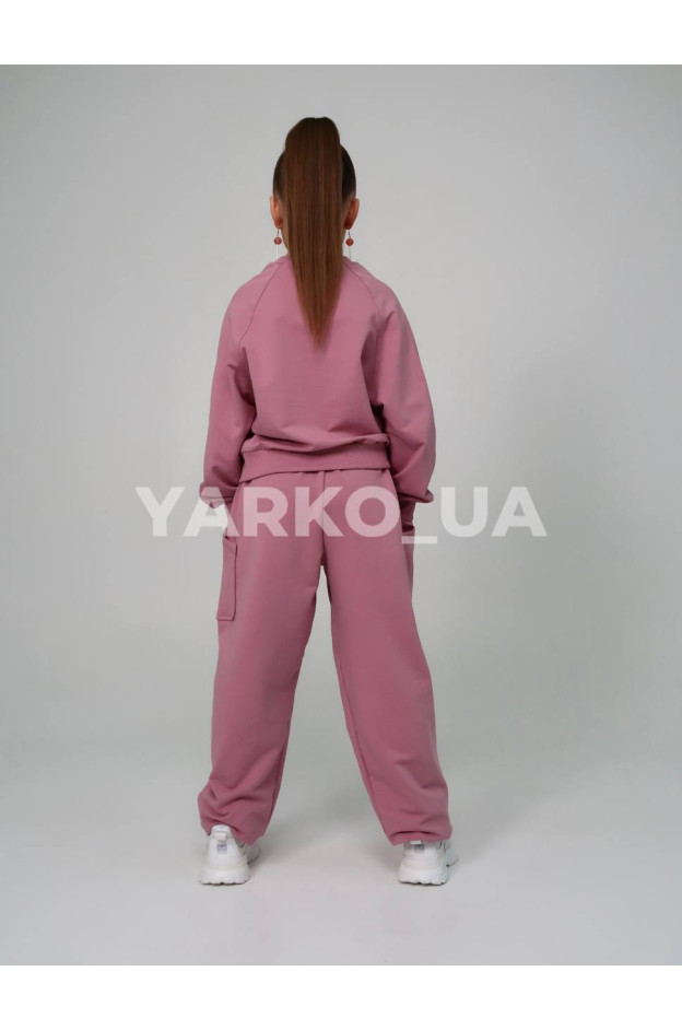 Костюм спортивний HAYKIDS для дівчат весна/осінь 2581 з котону пудра Some things 116(р)