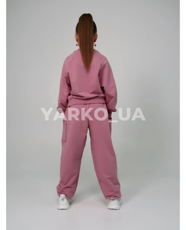 Костюм спортивний HAYKIDS для дівчат весна/осінь 2581 з котону пудра Some things 116(р)