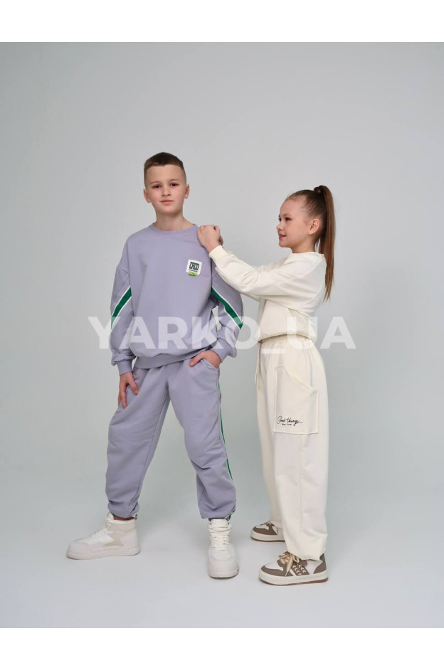 Костюм спортивний HAYKIDS uni весна/осінь 1267 з котону сірий CRCD 128(р)