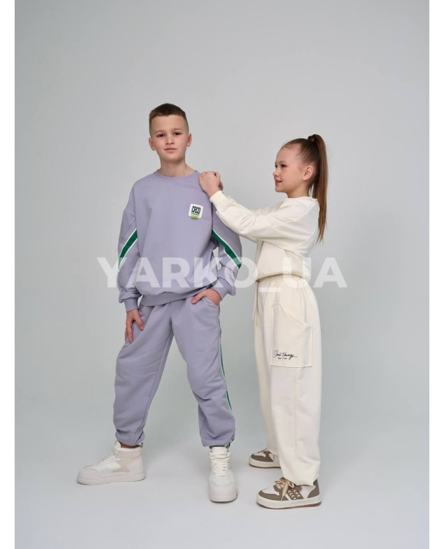 Костюм спортивний HAYKIDS uni весна/осінь 1267 з котону сірий CRCD 128(р)