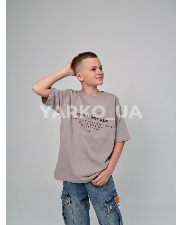 Футболка HAYKIDS літо для хлопців 1272 котон Street сірий 122(р) 