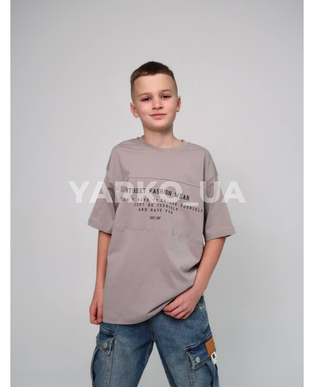 Футболка HAYKIDS літо для хлопців 1272 котон Street сірий 134(р) 
