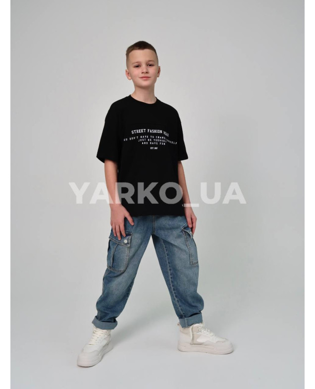 Футболка HAYKIDS літо для хлопців 1272 котон Street чорний 128(р)