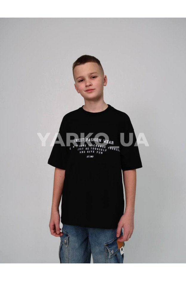 Футболка HAYKIDS літо для хлопців 1272 котон Street чорний 134(р) 