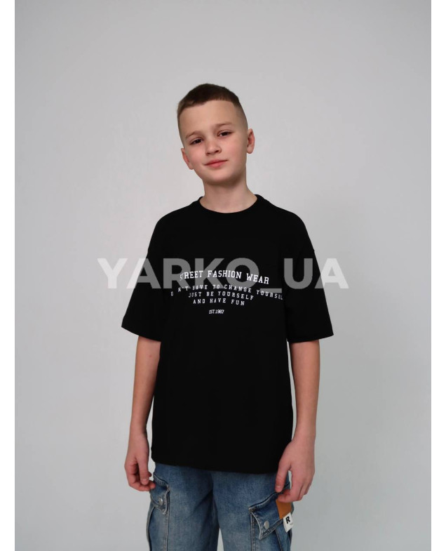 Футболка HAYKIDS літо для хлопців 1272 котон Street чорний 134(р) 