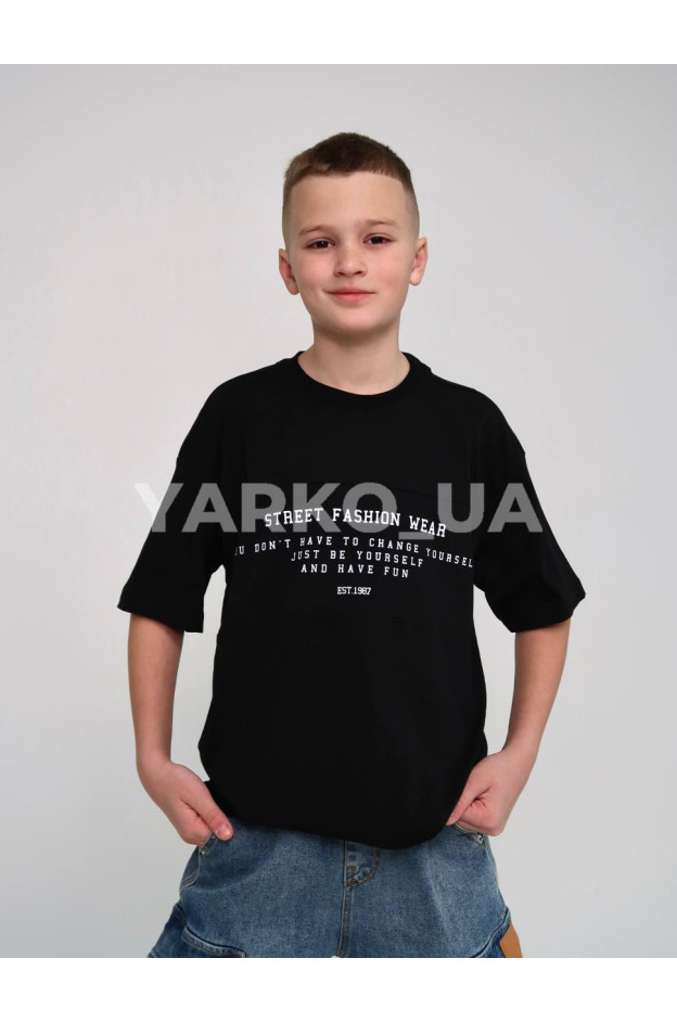 Футболка HAYKIDS літо для хлопців 1272 котон Street чорний 134(р) 