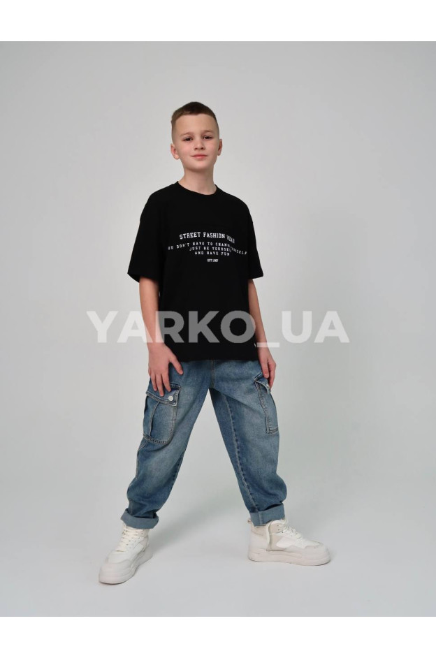 Футболка HAYKIDS літо для хлопців 1272 котон Street чорний 134(р) 