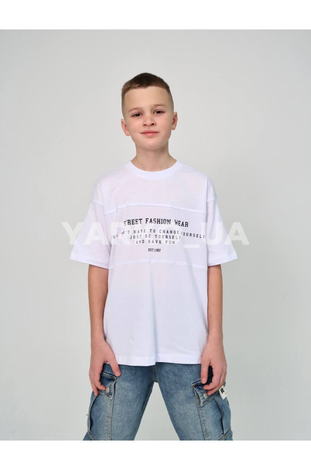Футболка HAYKIDS літо для хлопців 1272 котон Street білий 116(р)