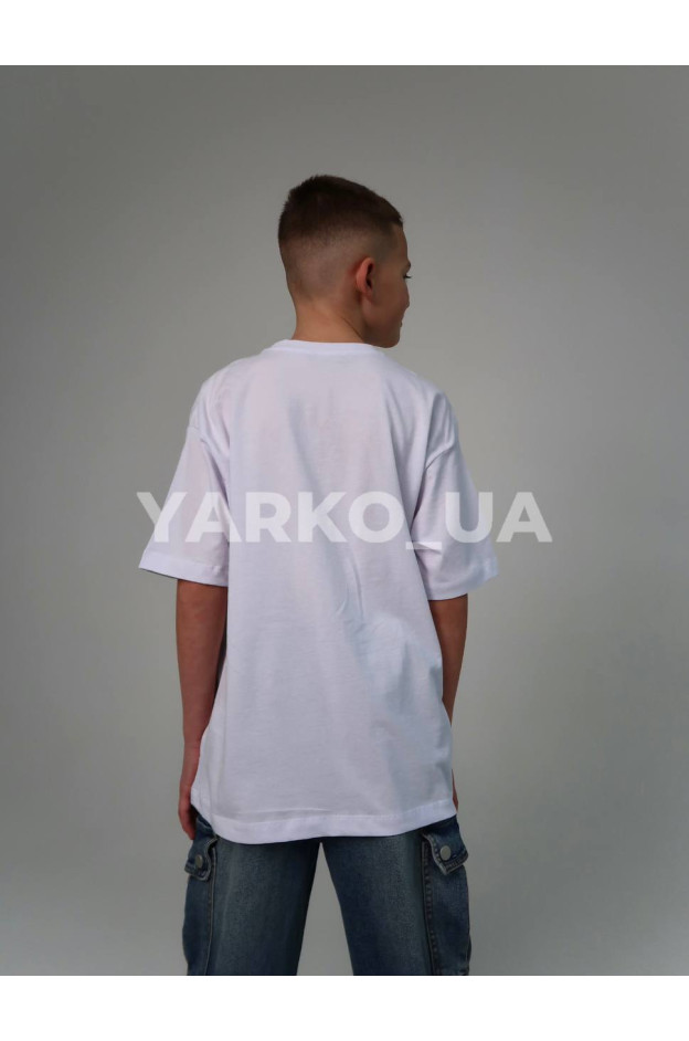 Футболка HAYKIDS для хлопчиків на літо 1271 з котону біла White 128(р)