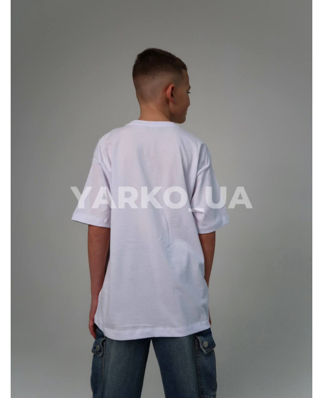 Футболка HAYKIDS для хлопчиків на літо 1271 з котону біла White 128(р)