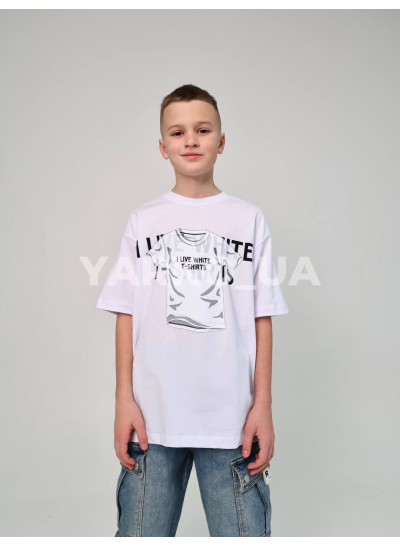Футболка HAYKIDS для хлопчиків на літо 1271 з котону біла White 134(р)