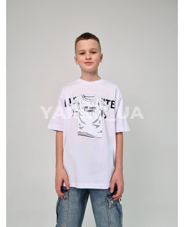 Футболка HAYKIDS для хлопчиків на літо 1271 з котону біла White 134(р)